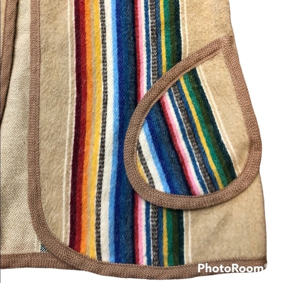 Hooded Poncho Aztec-look Jacket - Picture 14 of 14